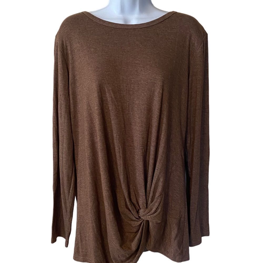 Set of 2 Long Sleeve Maternity tops- Brown and Green